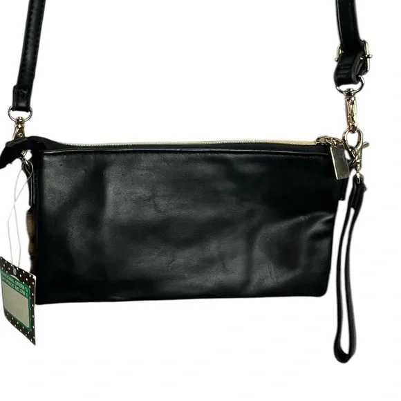 Kelly & Katie Leopard Print Calf Hair Crossbody Bag Wristlet Clutch - Picture 4 of 12